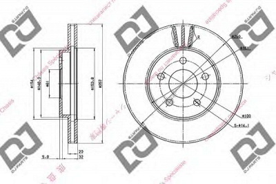 DJ PARTS bd1645 -  Тормозной диск